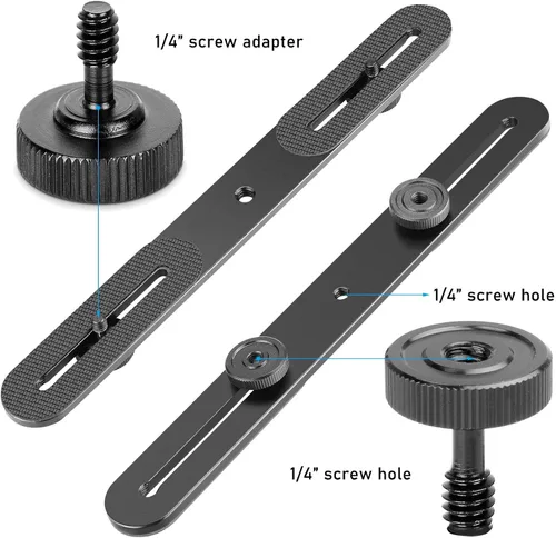 Vista 2 de EXMAX Soporte de flash para trípode de tornillo de 1/4 de pulgada, soporte de luz para cámara DSLR, aleación de aluminio, montaje de tornillo de 1/4
