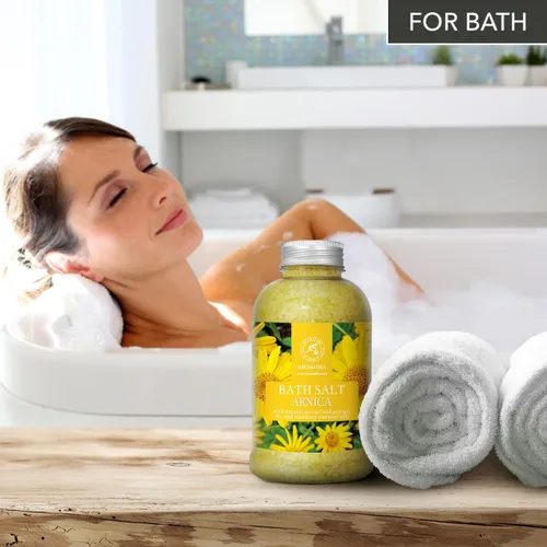 Vista 5 de Sales de baño de árnica de 21.16 onzas – Aceites esenciales de romero y abeto 100% naturales – sal marina Arnica 21.16 oz – Lo mejor para el baño
