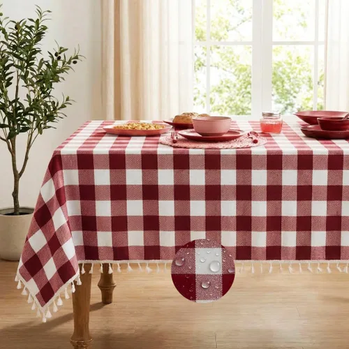 Vista 15 de Deep Dream Mantel rectangular para mesa, manteles rústicos impermeables de algodón y lino, manteles de estilo granja sin arrugas para fiestas