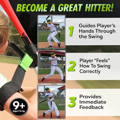 Vista 2 de SWINGRAIL Béisbol/Softbol Swing Trainer Aid (paquete de 2) Equipo para batear y golpear