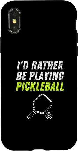Vista 5 de iPhone 16 I'd Rather Be Playing Pickleball Phone Case Funny Pickleball Case