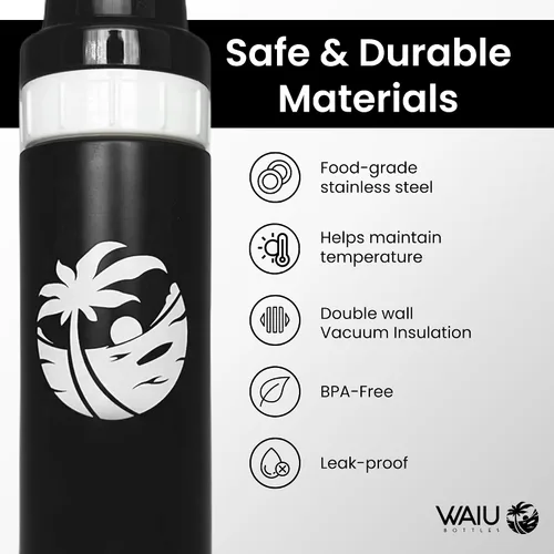 Vista 4 de Waiu - Biberón aislado de acero inoxidable de 4 onzas, mantiene las bebidas frías 24 horas, calientes 8 horas, sin BPA, aislado al vacío, biberón