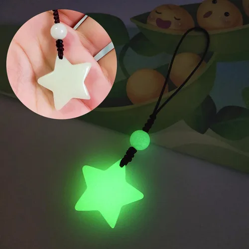 Vista 8 de hejhncii Llavero de estrella luminosa colgante de bolso de moda unisex llavero colgante colgante de pareja brillante en la oscuridad, BL