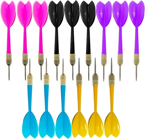 Vista 12 de BBstep - Dardos de punta de acero coloridos, 15 unidades, 0.21 oz, colores surtidos.