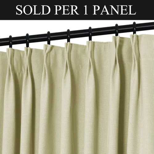 Vista 2 de Fcosie Cortinas plisadas de 50 pulgadas de ancho x 63 pulgadas de largo, cortinas opacas de lino sintético con forro opaco, paneles de cortina