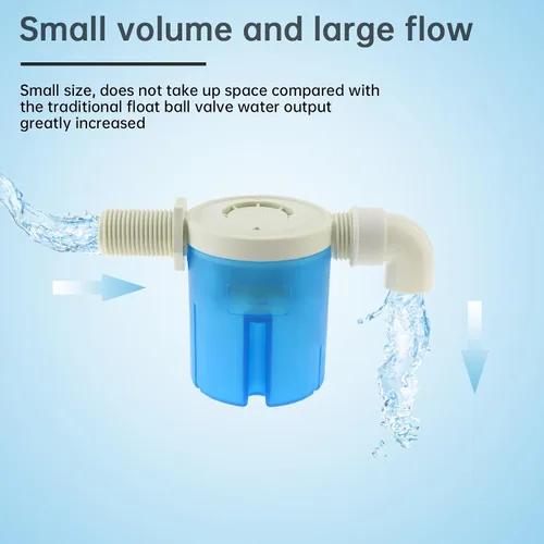 Vista 4 de Válvula de flotador de agua 2Pack 1/2 "Válvula automática de control de nivel de agua NPT macho Válvula de flotador azul NPT Entrada macho