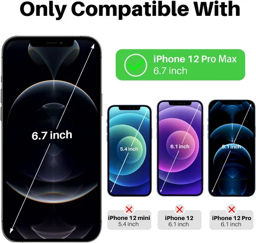 Vista 2 de ORNARTO Funda compatible con iPhone 12 PRO MAX de 6.7 pulgadas, silicona líquida delgada de 3 capas de goma de gel suave cubierta completa con forro
