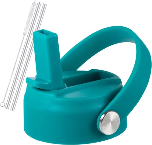 Vista 14 de Tapa de popote RRegeny para Hidromatraz de Boca Ancha 32 40 oz, Tapas con asa flexible compatible con Hidromatraz, Tapa deportiva de repuesto