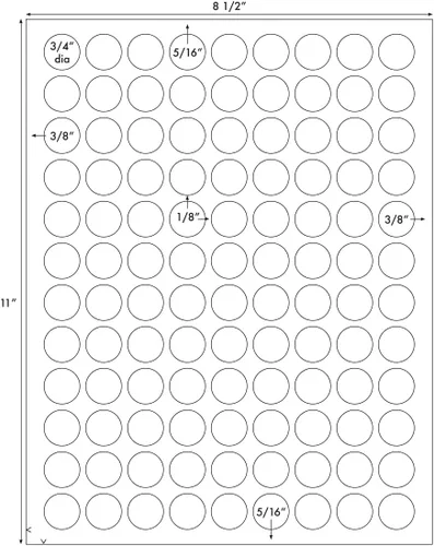 Vista 8 de 2,160 etiquetas de precio para inyección de tinta o láser blancas redondas pequeñas imprimibles Label Outfitters en blanco, 3/4 pulgadas