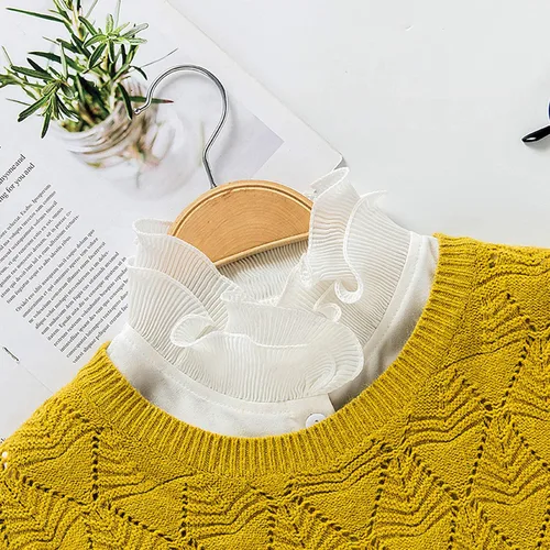 Vista 4 de SUZALA Women Half Shirt for Blouse, Dickey Collar False Fake Collars for Sweater Coat