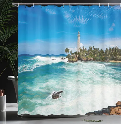 Vista 3 de Ambesonne Decor Collection cortina para regadera de baño de poliéster