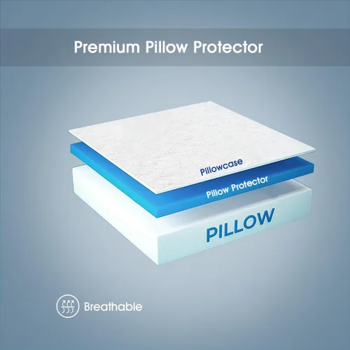 Vista 3 de STONECREST - Protector de almohada con refuerzo, 1 pieza, fundas de almohada con refuerzo de alta calidad (300 hilos de satén de refuerzo, estándar)