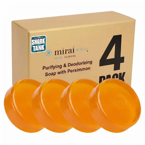 Vista 10 de Mirai Clinical - Barra de jabón de caqui con aroma a lavanda, jabón japonés de caqui para personas mayores, hecha con extracto de té verde, barra