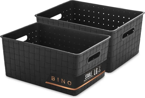 Vista 8 de BINO Canastas de Almacenamiento de Plástico Pequeñas - Blancas LA COLECCIÓN ESTABLE Almacenamiento Multiusos Organizador de Gabinete Blanco