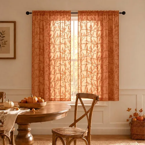 Vista 68 de OVZME Anji Clip Voile Sheer Tiers RD 2X30X36 Negro