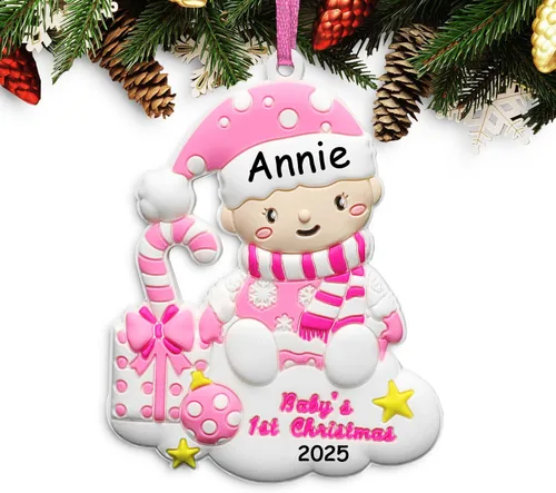 Vista 9 de Adorno de Navidad de Hueso de Perro 2025 Personalizado Decoración Colgante para Cachorros Perros Personalizada Manuscrita Primer Regalo Colgante