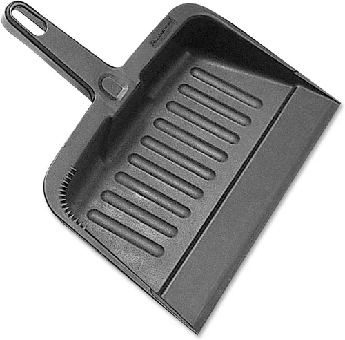 Vista 2 de Rubbermaid Commercial Products - Recogedor de alta resistencia, color carbón y escoba comercial de 12 pulgadas, color amarillo, cerdas naturales