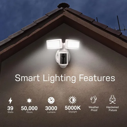 Vista 5 de Feit Electric SEC3000/CAM/WIFI Cámara de seguridad LED inteligente para exteriores con sensor de movimiento, audio bidireccional, reflector de 39