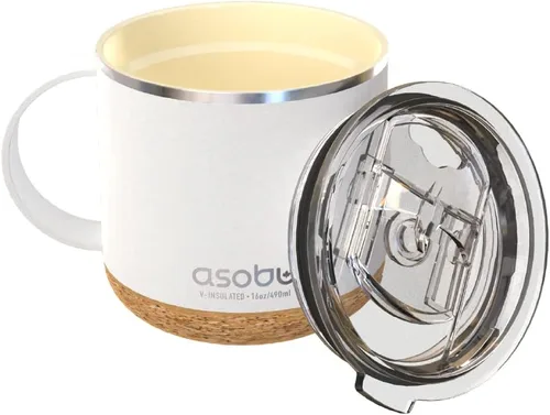 Vista 5 de asobu Taza de viaje 360 – Taza de acero inoxidable aislada al vacío de 28 onzas con tapa y asa a prueba de derrames de 360° – Mantiene las bebidas