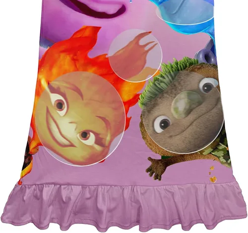 Vista 4 de Akxkpohy Elemental - Vestidos casuales para niñas, dibujos animados, hogar, ropa casual.