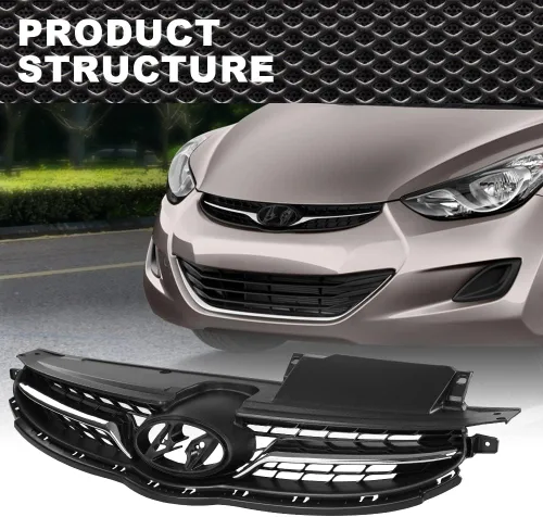 Vista 9 de CNNELL Rejilla compatible con Hyundai Elantra 2011 2012 2013