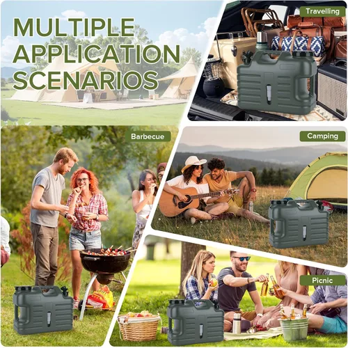 Vista 11 de Jarra de agua para acampar de 5 galones con bomba automática plegable, contenedor de agua para campamento a prueba de fugas sin BPA con espiga