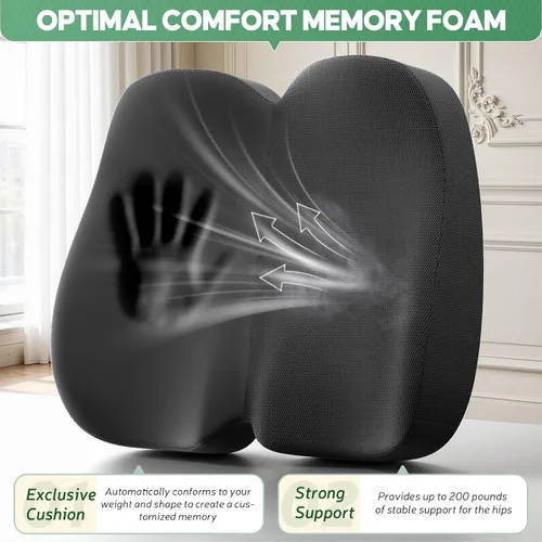 Vista 3 de Benazcap Memory Foam Seat Cushion, Ergonomic Office Chair Pressure Relief