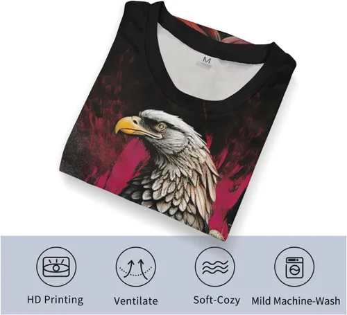 Vista 4 de Camiseta de manga corta con diseño de águila mexicana para hombre
