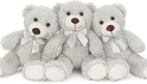 Vista 17 de MaoGoLan - Osos de peluche, paquete de 3 osos de peluche, regalo de cumpleaños o centro de mesa para niñas, 13.5 pulgadas