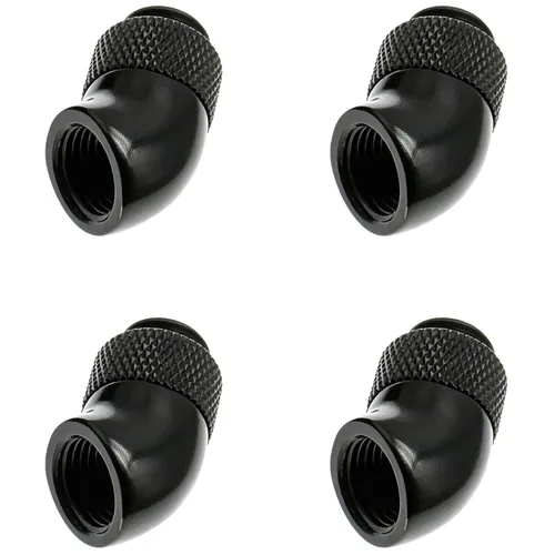 Vista 3 de Conector extensor de 45°, conector de codo de latón macho a hembra G1/4 pulgadas para sistema de refrigeración por agua de computadora