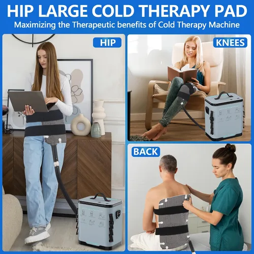 Vista 2 de ICYTHRP Máquina de terapia de frío con temporizador programable, máquina de hielo portátil para cadera después de la cirugía, sistema