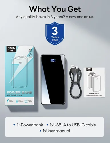 Vista 12 de Cargador portátil 50000mAh, 4 cables incorporados,Banco de energía de carga