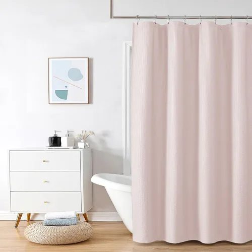 Vista 20 de OVZME Cortina de ducha de tela Berry Stall de 36 x 72 pulgadas, suave y gofre, pequeña cortina de ducha negra para baño con textura para un