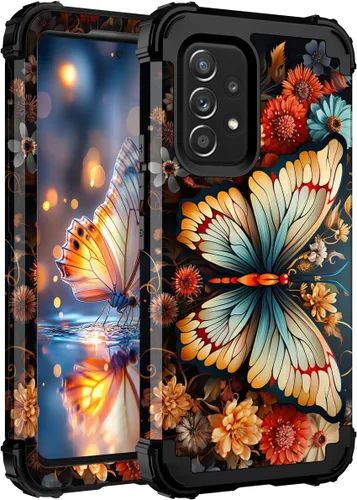Vista 25 de Hocase Funda para Galaxy A37 5G, protección resistente a prueba de golpes, parachoques de goma de silicona suave+funda protectora híbrida