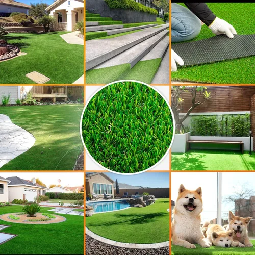 Vista 6 de Alfombra de césped artificial realista, alfombras para uso en interiores y exteriores, altura del pelo de 1.25 pulgadas, suaves y frondosas