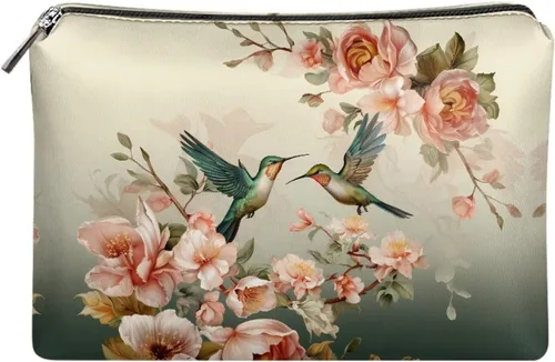 Vista 61 de Flashideas Bolsa de maquillaje portátil de cuero impermeable bolsa de cosméticos embrague maquillaje cepillo bolsa, Estampado De Mármol Azul 1