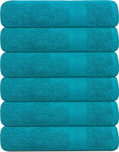 Vista 13 de KAHAF COLLECTION Paquete de 6 toallas de baño 100 % algodón, de 24 x 48 pulgadas, de secado rápido, altamente absorbentes, suaves al tacto