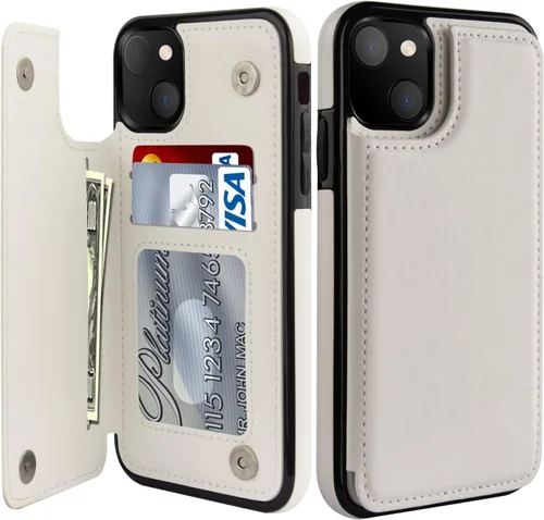 Vista 14 de LETO para iPhone 15 Pro Funda tipo cartera - Tapa tipo folio con patada - Diseños de moda - Tarjetero - Funda protectora para mujeres y niñas - 6.1