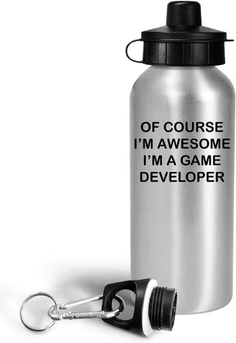 Vista 2 de Im a Game Developer Designer Water Bottle Tumbler 20oz Reusable Drinkware - Gifts Idea for Video Gaming Design Dev Team Development Funny Cute Gag