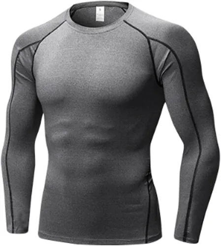 Vista 21 de SPVISE Compression Shirt Men Long Sleeve Workout Gym Shirts Baselayer Top Negro