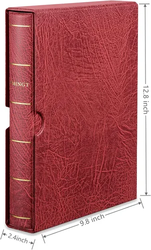 Vista 7 de MUDOR - Carpeta de sellos con funda, álbumes de colección de sellos vacíos, color rojo