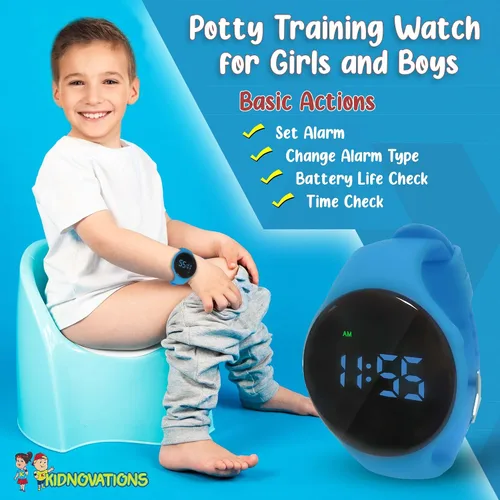 Vista 2 de Reloj de entrenamiento para ir al baño premium de EE. UU., luces intermitentes, múltiples modos de alarma con un modo discreto I recargable