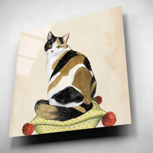 Vista 4 de Epic Art 'Lady Cat III' de Grace Popp, cristal acrílico para pared, 12 x 12 pulgadas