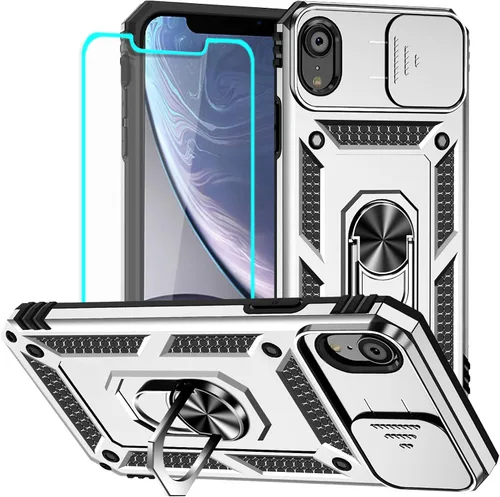 Vista 16 de HNHYGETE Funda para iPhone 12 Pro Max con protector de pantalla: [grado militar de 20 pies probada en caídas] Funda protectora para cámara Negro