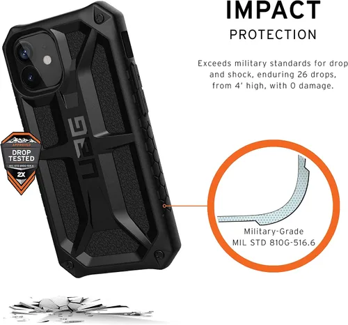 Vista 5 de URBAN ARMOR GEAR UAG - Funda protectora Monarch diseñada para iPhone 12 Mini, pantalla de 5.4 pulgadas, resistente, ligera, delgada, a prueba