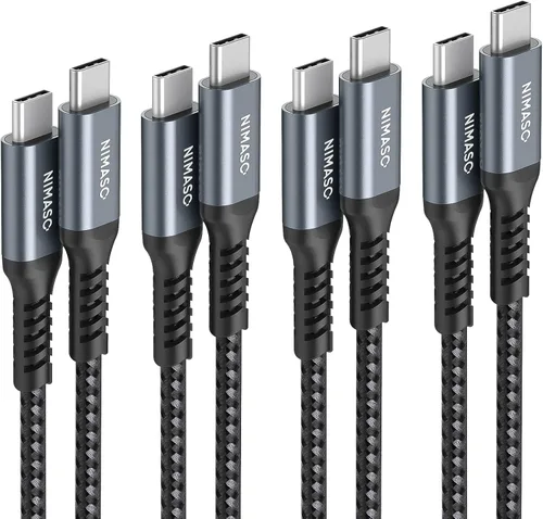 Vista 9 de NIMASO Paquete de 4 cables USB C a USB C de 60 W [10 pies+6.6 pies + 3.3 pies + 1 pie], cable de carga USB tipo C compatible con Samsung Galaxy