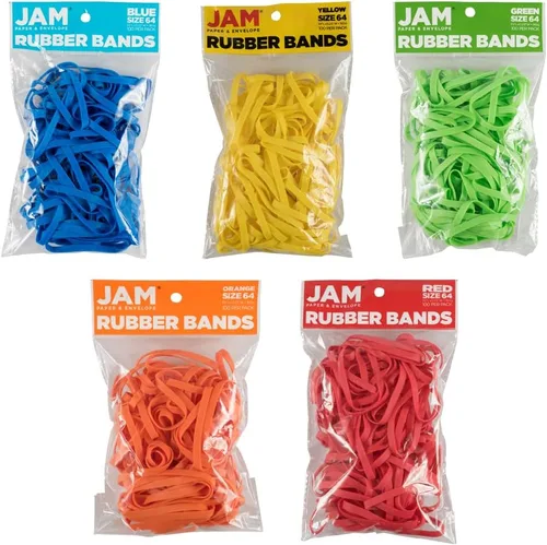 Vista 9 de JAM PAPER Bandas de goma coloridas, tamaño 33, bandas elásticas blancas, 100/paquete Blanco