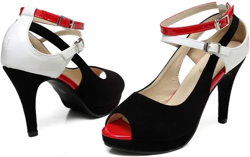Vista 3 de Getmorebeauty - Sandalias de vestir al tobillo de tacón alto para mujer