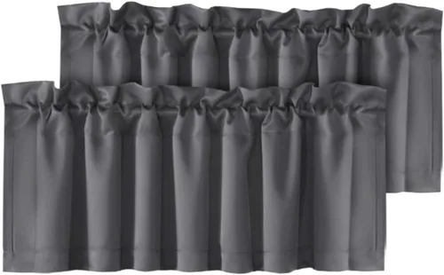 Vista 67 de H.VERSAILTEX - Cenefa térmica para ventana con dobladillo para barra, para oscurecer las habitaciones; ideales para la cocina, 52” x 18” Gris paloma
