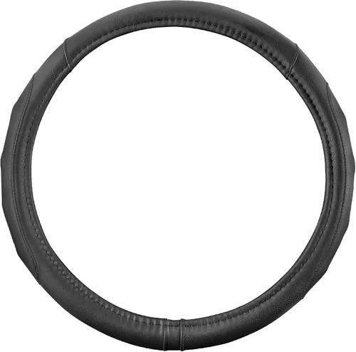 Vista 7 de Motor Trend GripDrive - Funda de cuero negro sintético para volante de automóvil, camión, camioneta, SUV, tamaño pequeño de 14 pulgadas, funda